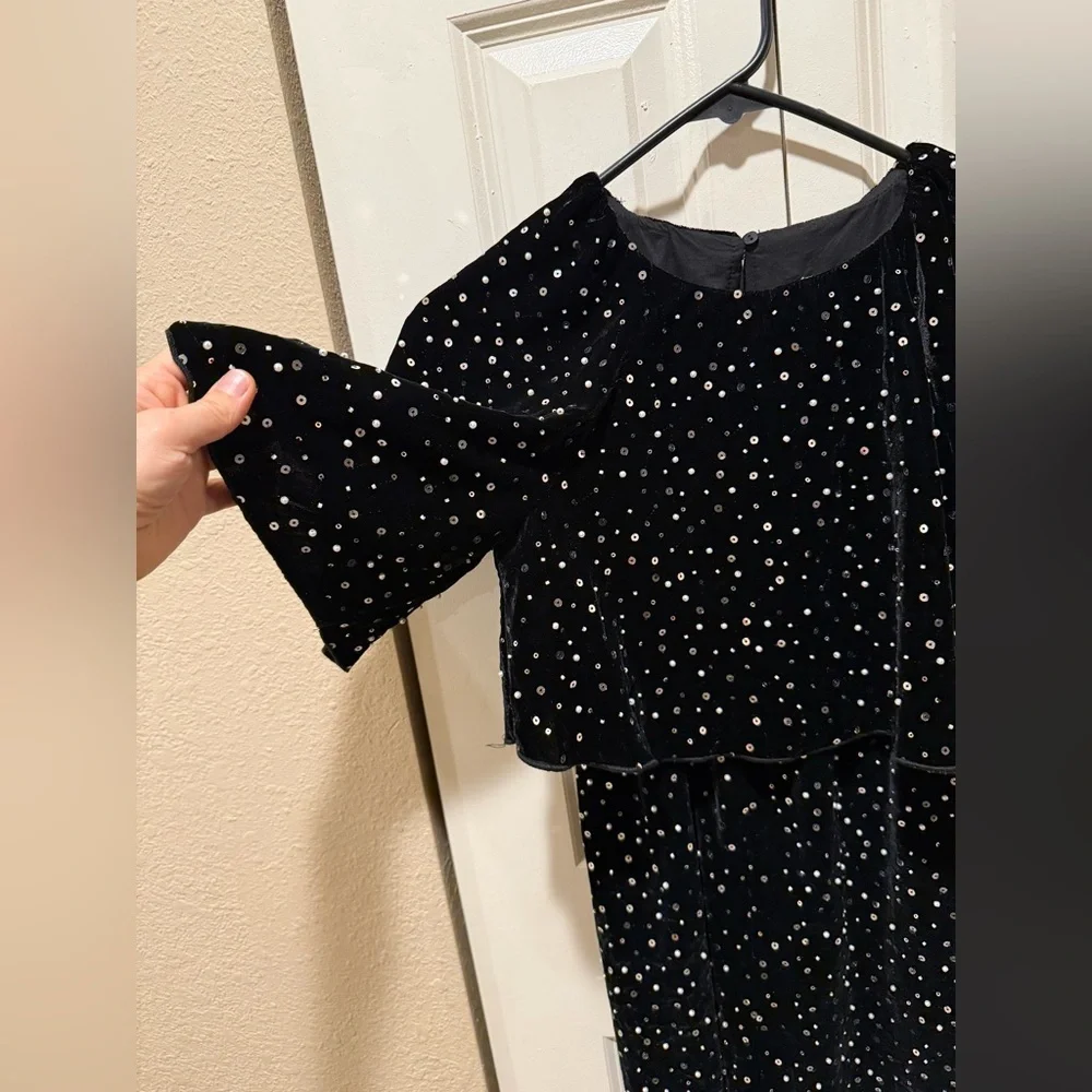 NWT ZARA‎ Kids Sequin Velvet Jumpsuit Girls Party Holiday , size 11-12 Years - Picture 8 of 13